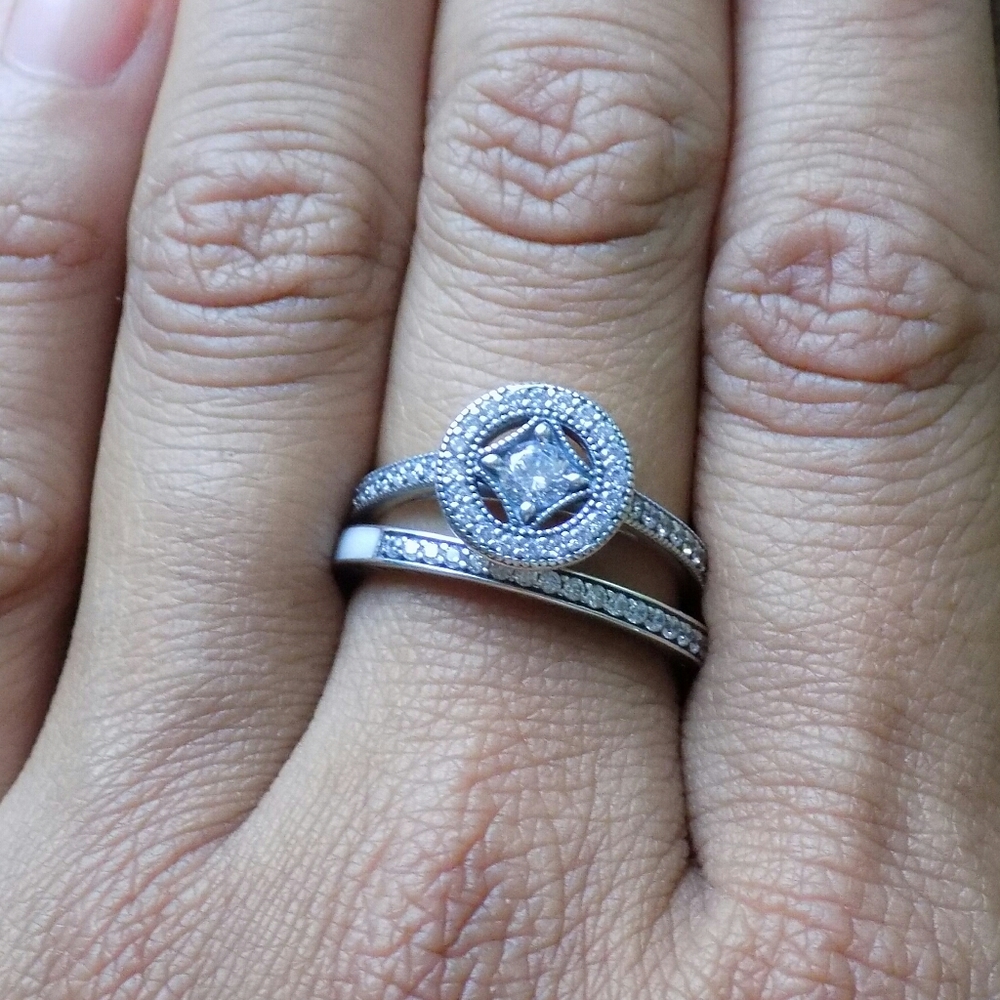 Pandora Vintage Allure Radiant Hearts Rings 58 CZ